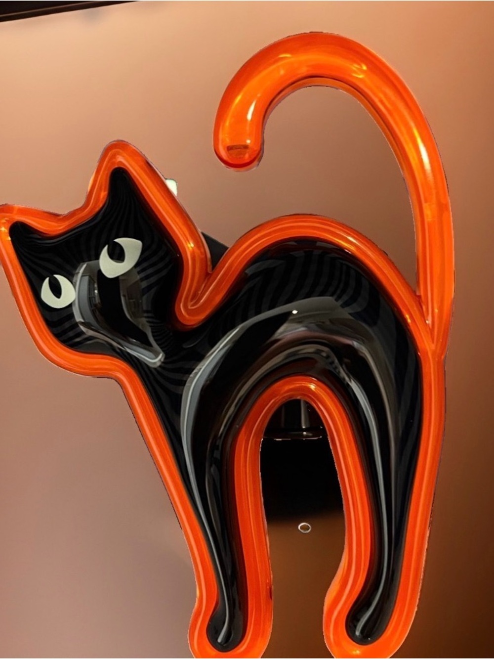 Bath Body Works Halloween Neon Black Cat Night Light Wallflower Plug In NWT Goth